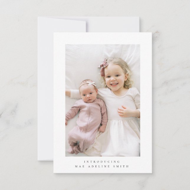 cartão de posto de anúncio de nascimento minimalis (Frente)