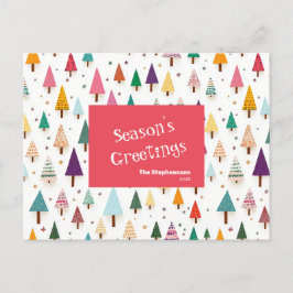 Cartão de Posto de Árvores de Natal Vertical