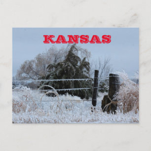 Cartão de Posto de cerca de Kansas Icy