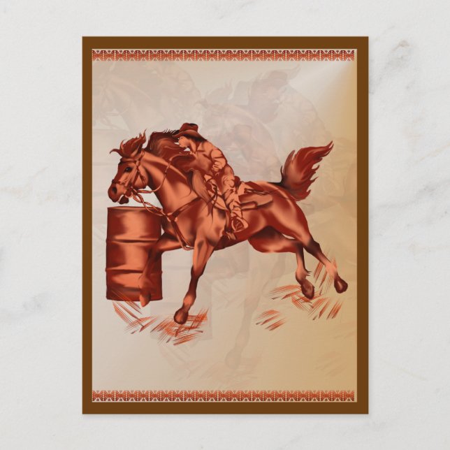 Cartão de Posto de Corrida de Barrel (Frente)