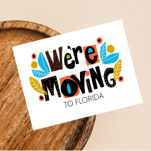 Cartão de Posto de Novo Endereço com Letra Whimsic