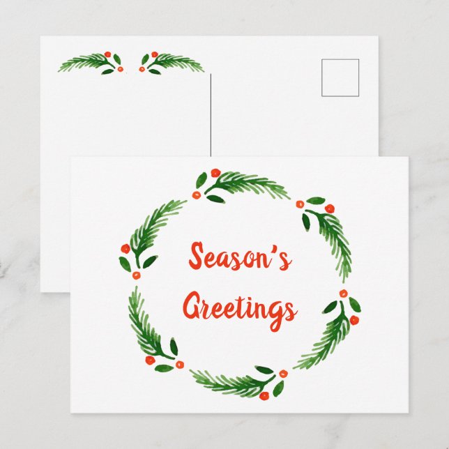Cartão de Posto de saudações da temporada (Frente/Verso)