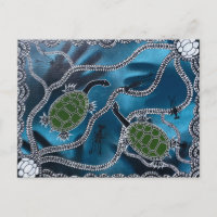 Cartão de posto de tartaruga aborígene australiano