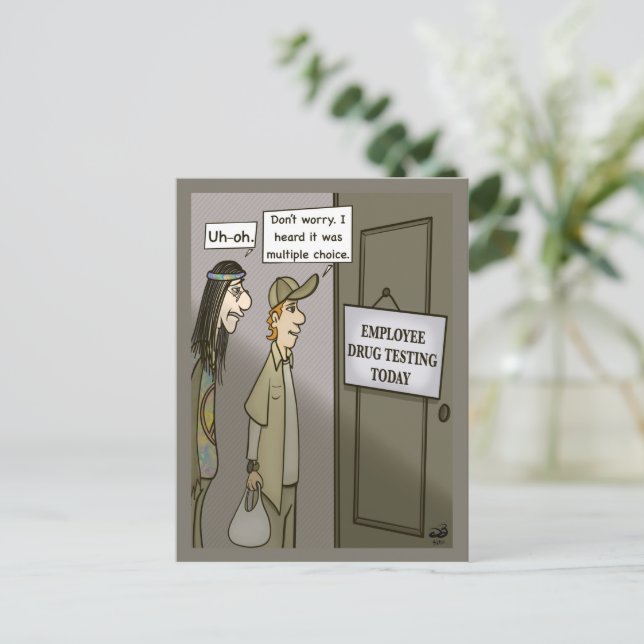 Cartão de Posto de Teste de Drogas do Funcionário (Em pé/Frente)