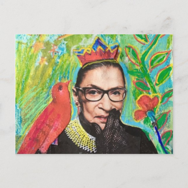 Cartão de Posto RGB Ruth Gader Ginsburg e Bird (Frente)