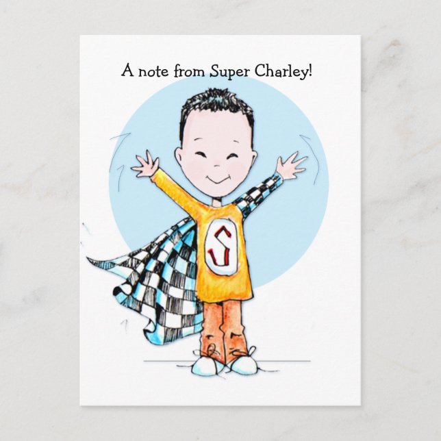 Cartão de posto Super Duper Boy (Frente)