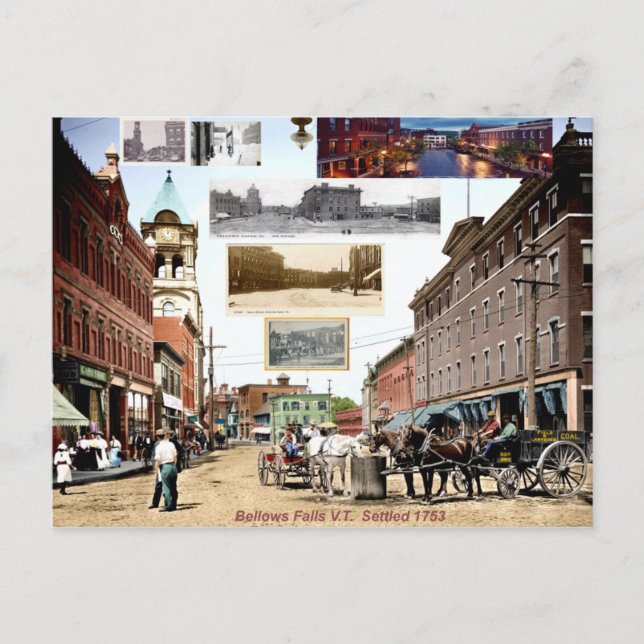 cartão de posto vintage bellow-fall (Frente)