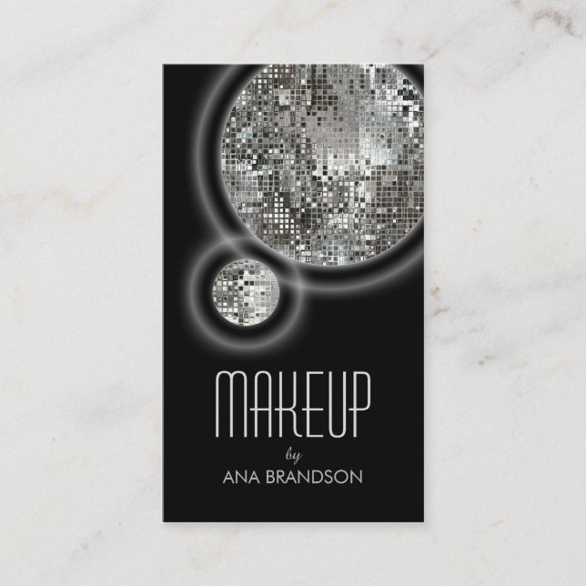 Cartão de prata cintilante da beleza do damasco do (Frente)