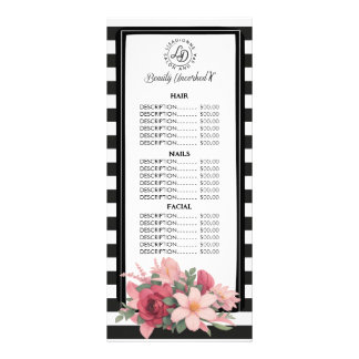 Cartão de Prateleira do Salão Listras Florais