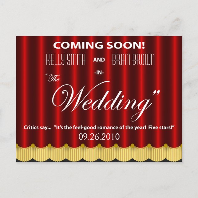 Cartão de Pré-Data de Cinema (Frente)