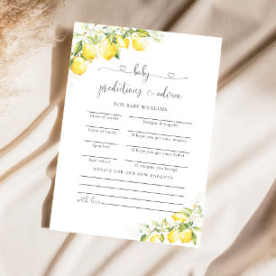 Cartão de Predição de Chá de fraldas de Citros Lem