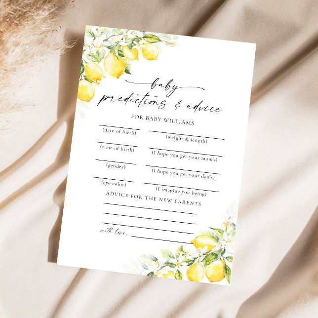 Cartão de Predição de Chá de fraldas de Citros Lim (Criador carregado)