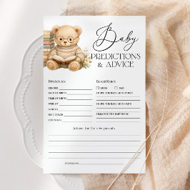 Cartão de Predições e Conselhos para Bebê Urso Bab