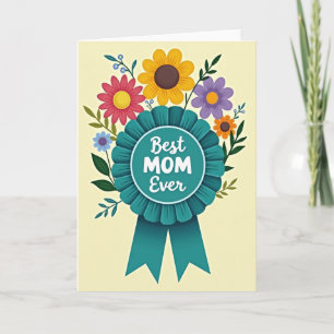 Cartão de Prêmio Floral Melhor Mãe de Todos os Tem