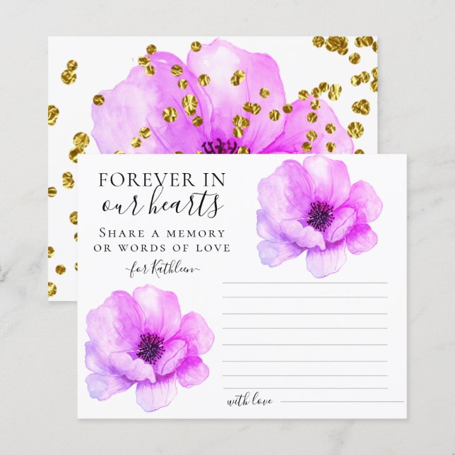 Cartão de Presença de Funeral Compartilhe uma Memó (Frente/Verso)