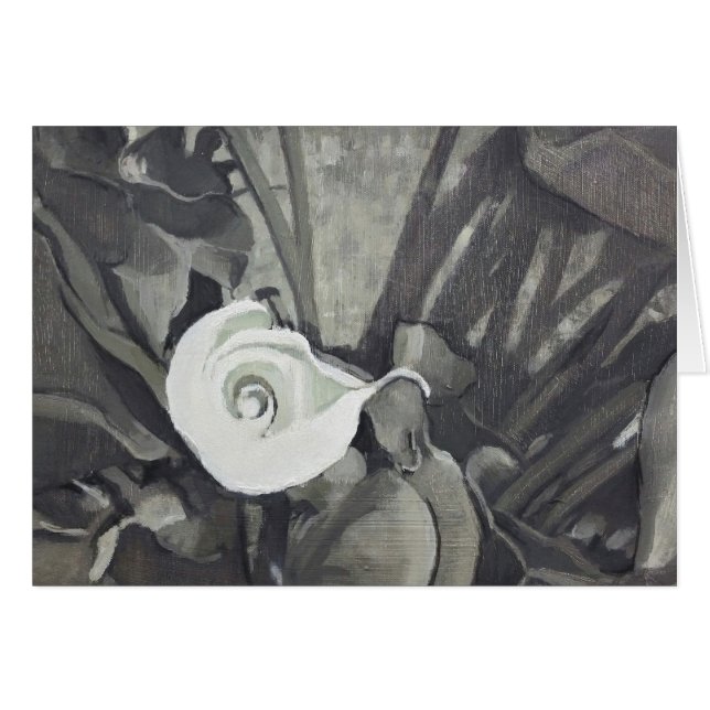 Cartão de presente Calla Lily Fibonacci Gray (Frente Horizontal)