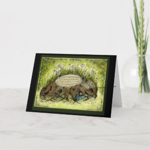 Cartão de presente de 5 de casamento de madeira