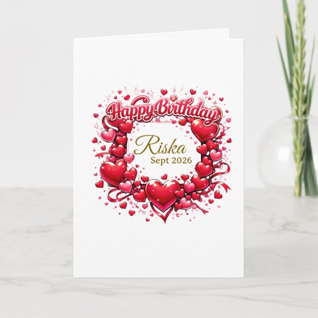 Cartão de Presente de Aniversário Personalizado –  (Frente)