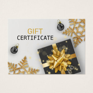 Cartão de Presente de Bola de Natal Preto com Floc