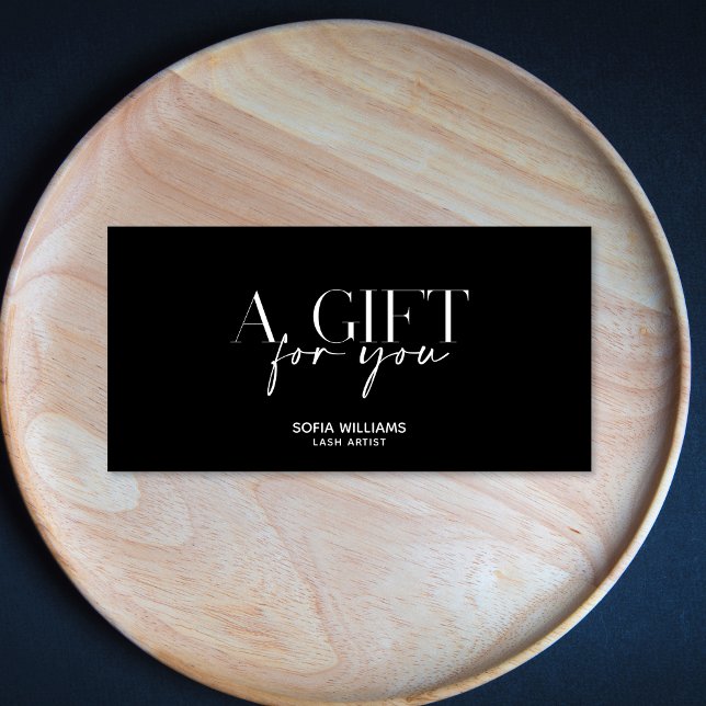 Cartão de Presente de Certificado Branco preto mín (Criador carregado)