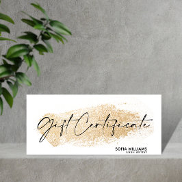 Cartão de Presente de Certificado Dourado Simples 