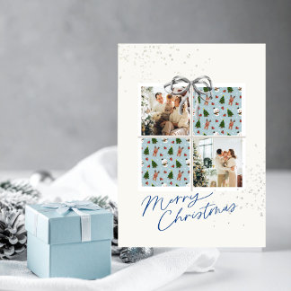 Cartão de Presente de Natal com 2 Fotos Rudolph e