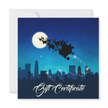 Cartão de presente de Natal Santa Claus Sleigh