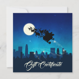 Cartão de presente de Natal Santa Claus Sleigh