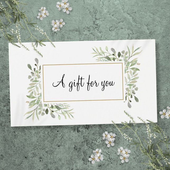 Cartão de Presente de Negócios Floral Verde (Greenery Floral Business Customer Gift Card)