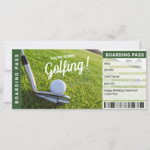 Cartão de Presente de Passagem de Viagem de Golfe