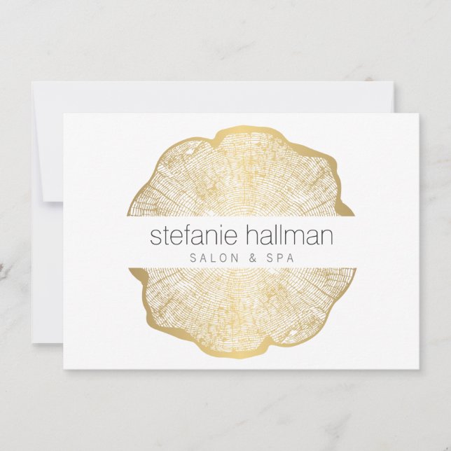 Cartão de Presente de Salão de Árvore Dourada de B (Frente)