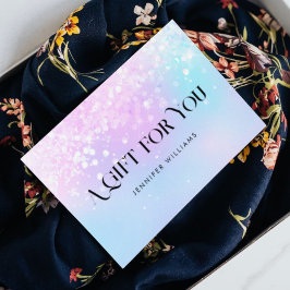 Cartão de Presente Elegante Holo Glitter Pastel