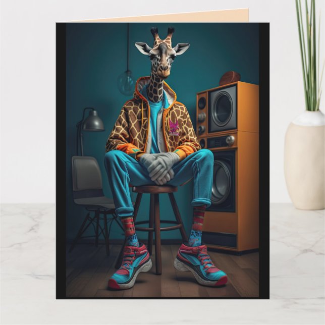 CARTÃO DE PRESENTE ENGRAÇADO DE GIRAFA PARA O IRMÃ (Frente)