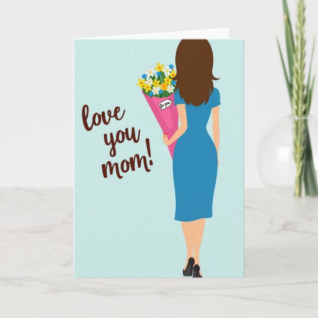 Cartão de Presente Flores Amo Você Mamãe (Frente)
