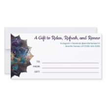 Cartão de Presente Mandala Boho Roxo Cósmico