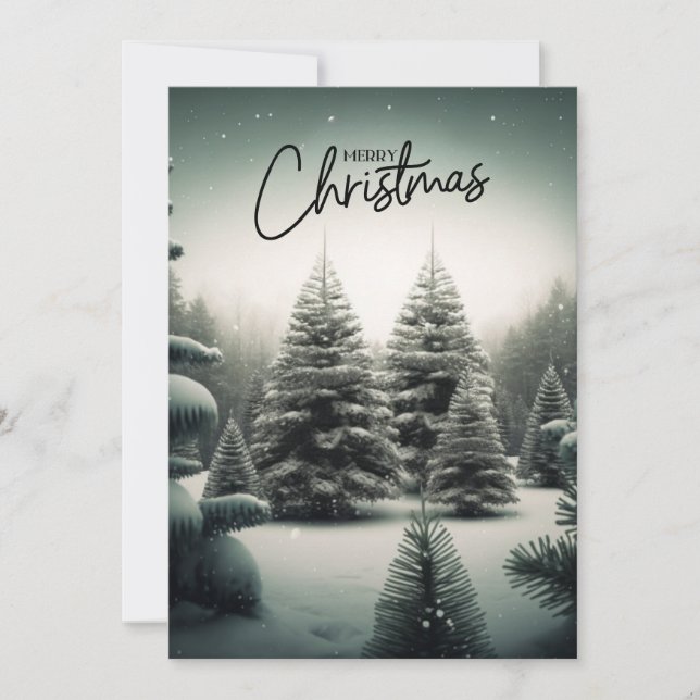 Cartão de Presente Personalizado de Natal Floresta (Frente)