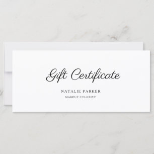 Cartão de Presente Personalizado Simples e Elegant