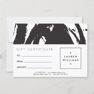 Cartão de presente preto e branco abstrato dos