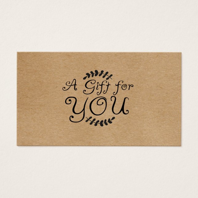 Cartão de Presente Rustic Kraft (Frente)