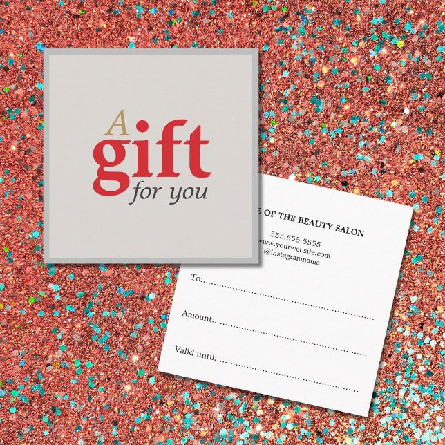 Cartão de Presente Simples de Bela Elegante (Criador carregado)