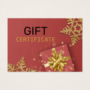 Cartão de Presente Vermelho com Glitter Glitter Fl