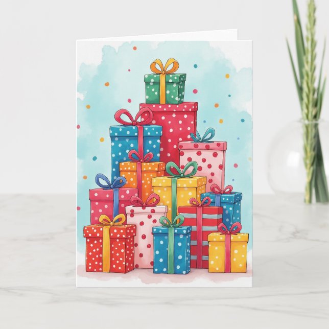 Cartão de Presentes de Aniversário Colorido (Frente)