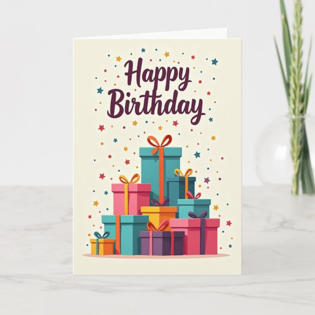 Cartão de Presentes de Aniversário com Bolinhas (Frente)