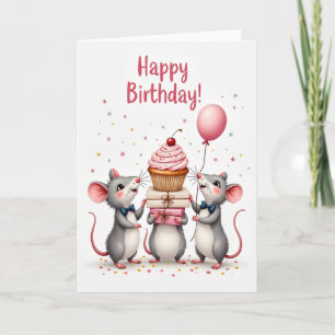 Cartão de Presentes de Aniversário de Ratos