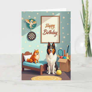 Cartão de Presentes de Aniversário para Cães Alegr