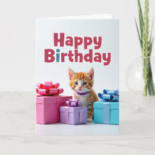 Cartão de Presentes de Aniversário para Gatinho Fo