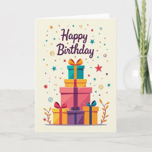 Cartão de Presentes Empilhados de Aniversário Aleg