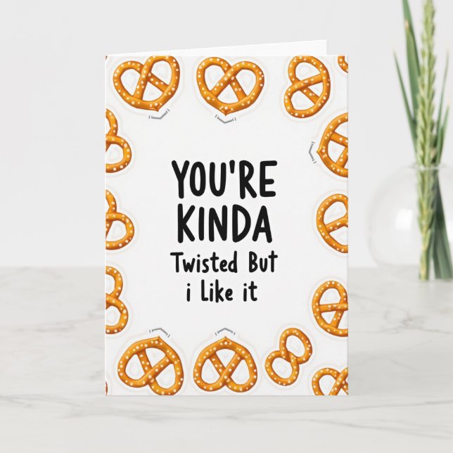 Cartão de Pretzel Meio Retorcido (Frente)
