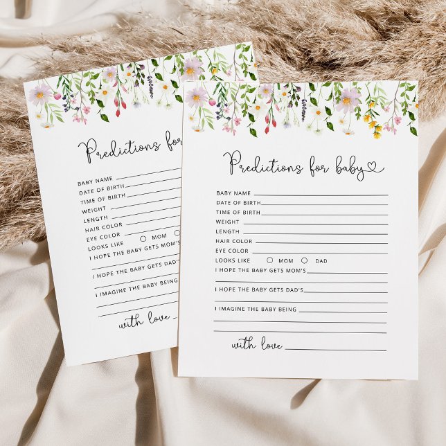 Cartão de previsão de bebê de flores silvestres de (Criador carregado)