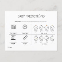 Cartão de Previsão de Bebê Minimalista Neutro em G